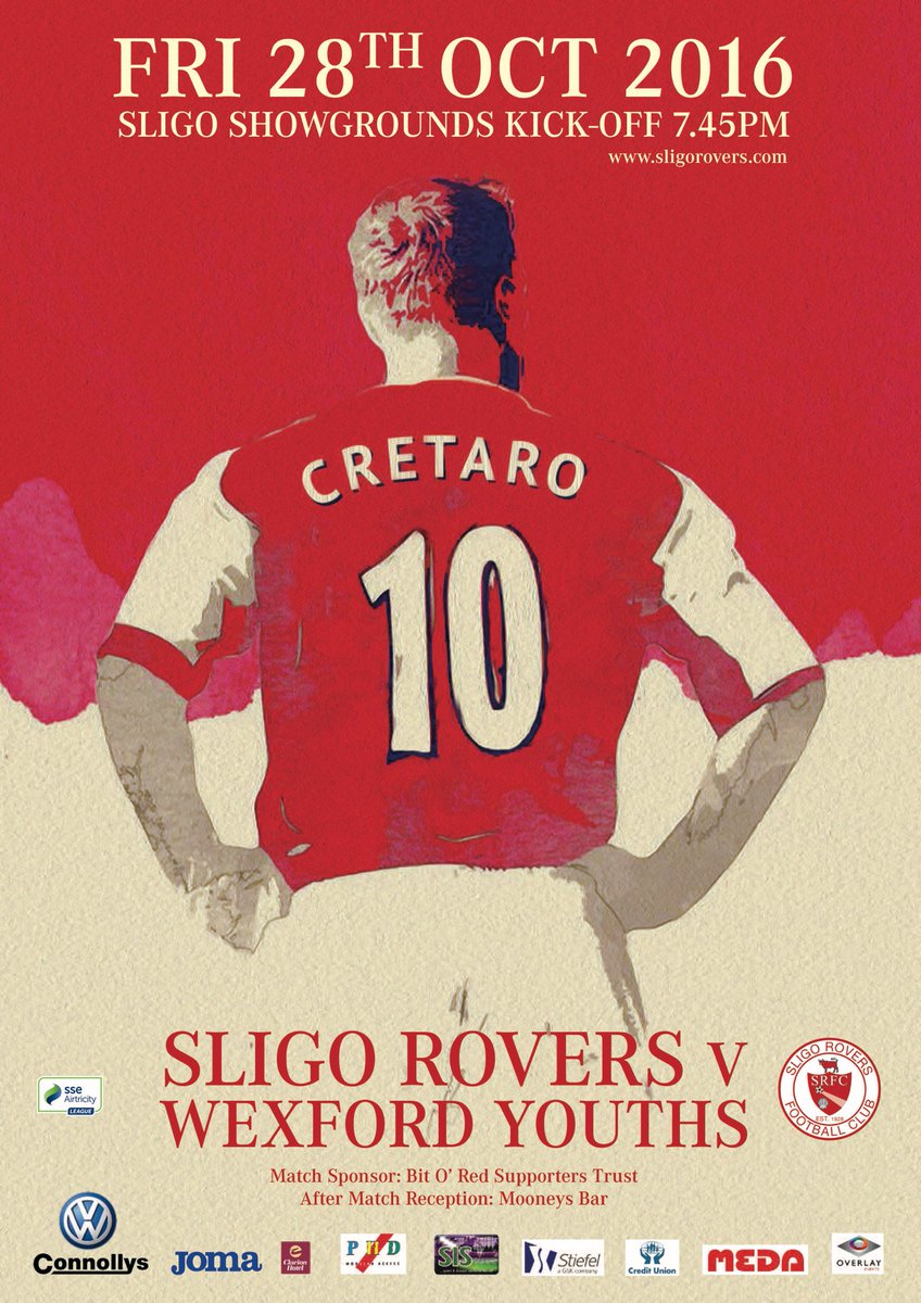 sligorovers's tweet photo. MATCHDAY!

See the #bitored for the final time in 2016 at The Showgrounds tonight, we play @WexfordYouthsFC and kids go free! https://t.co/lRA8NK2Bjm