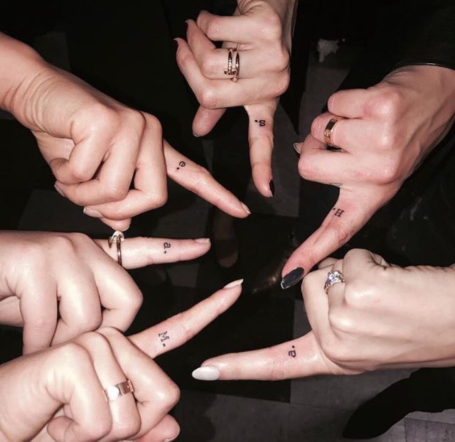 pll4eve's tweet photo. They all got matching rings &amp; tattoos on their shh finger!!! I'm gonna cry!! This is so sad!  #PLLWillLiveForever 😭😭😩❤️❤️❤️ https://t.co/BChgBvvfNN