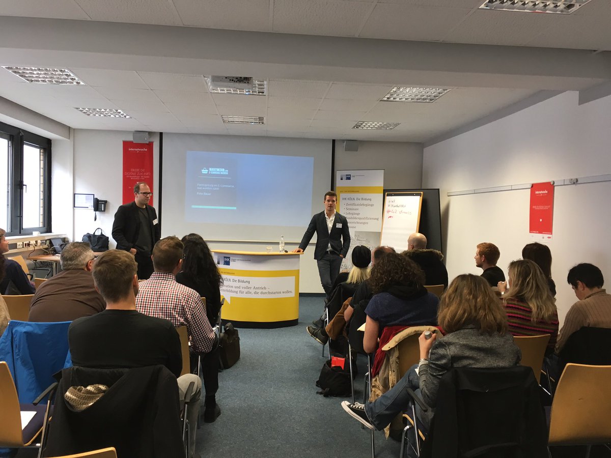Erfolg im Internet. Nun gibt es bei der @ihkkoeln Tipps zum eCommerce von <a href="/Felix_Bauer/">Felix Bauer</a> Moderation: <a href="/boydroid/">Droid Boy</a> #iw7