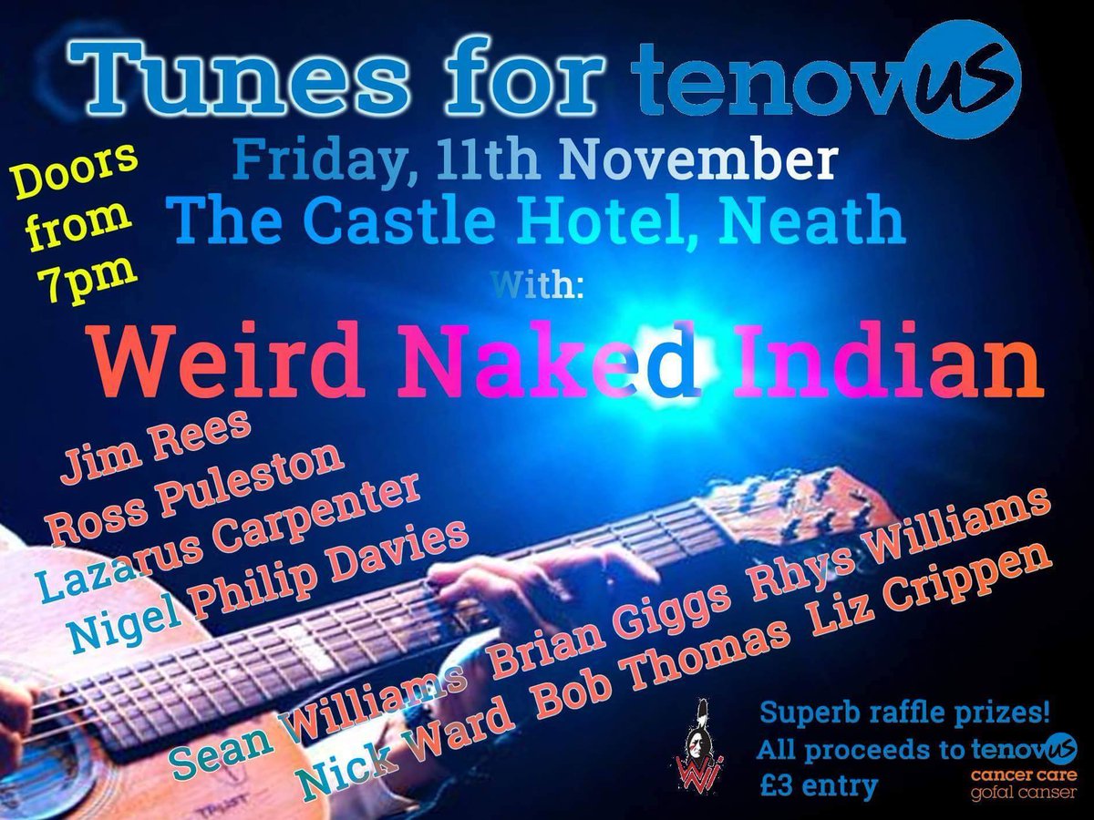 2weeks until this fab fundraiser <a href="/thecastleneath/">Castle Hotel Neath</a> with <a href="/WEIRDINDIAN/">WEIRD NAKED INDIAN</a> &amp; other great local talent to celebrate 4years of the Neath charity shop!
