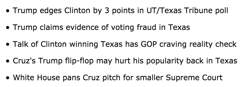 SayfieReviewTX's tweet photo. Sayfie Review Texas is live. Here's what TX politicos will be talking about today >> https://t.co/ZU4CvnucrR https://t.co/qPuj17cgQt