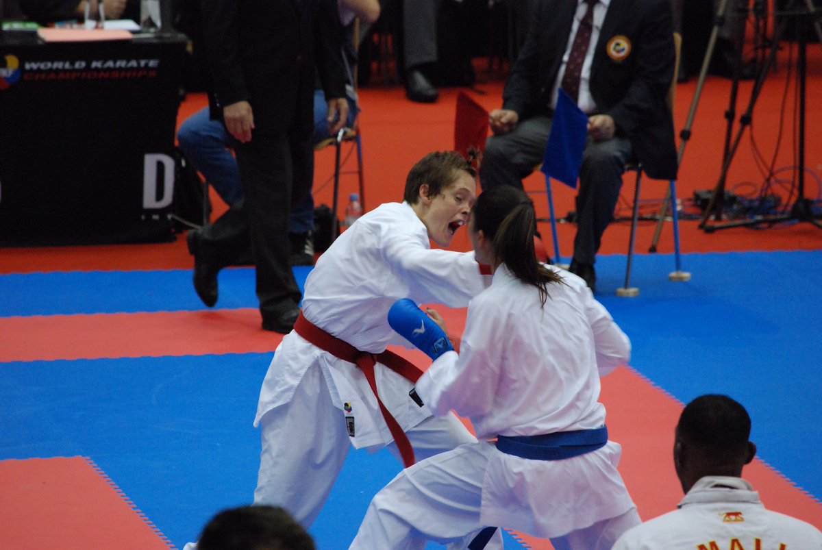 onakai_karate's tweet photo. Day 3 of the @wkf_tweet World Championships under way #karate #roadtolinz @KerinMairi https://t.co/boFnhCHGsV