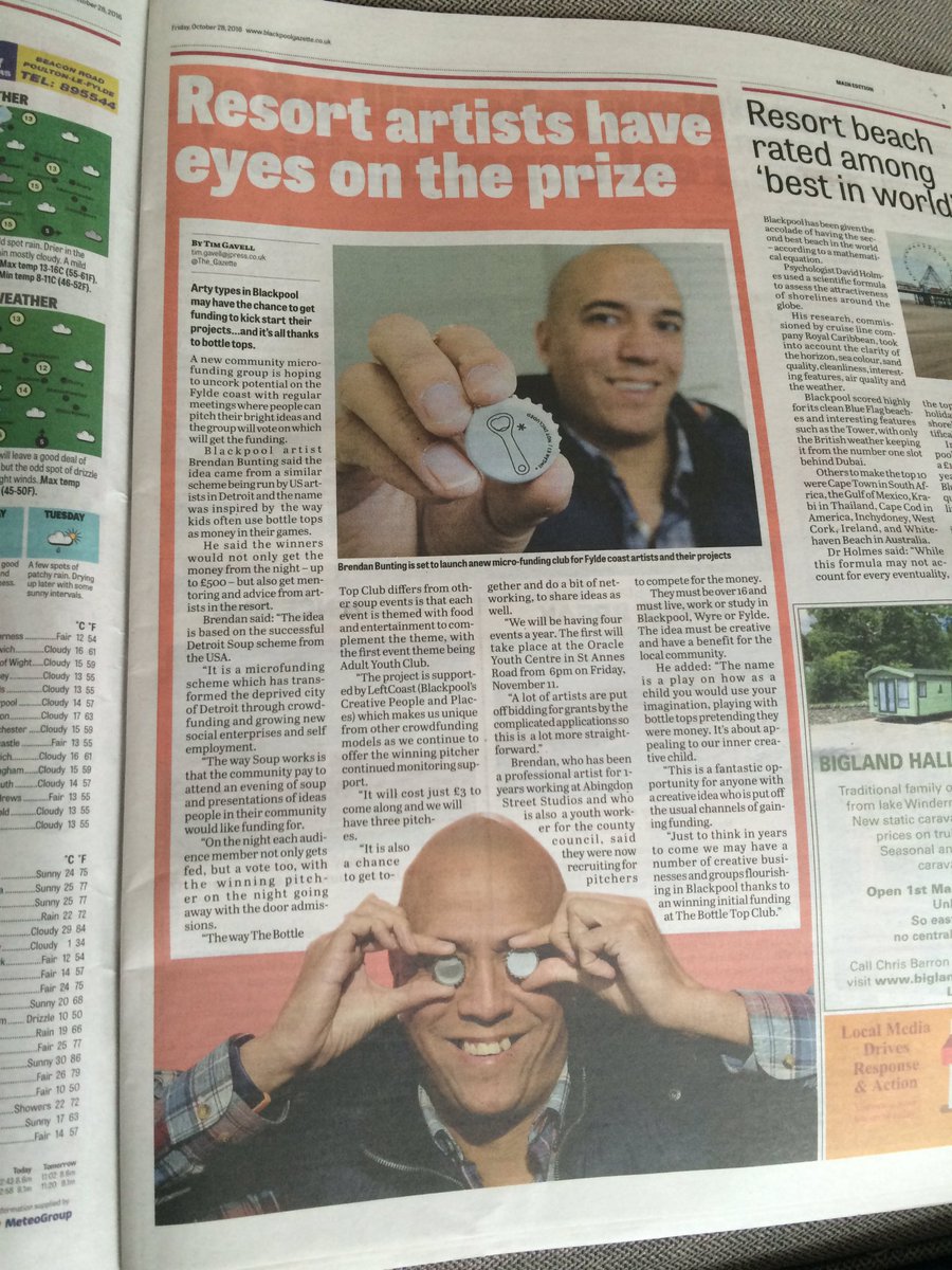 creativebpool's tweet image. Thanks to Tim Gavell &amp;amp; photographer Dan @The_Gazette for the piece in today's paper. @LeftCoastUK #funding #art #Blackpool #enterprise