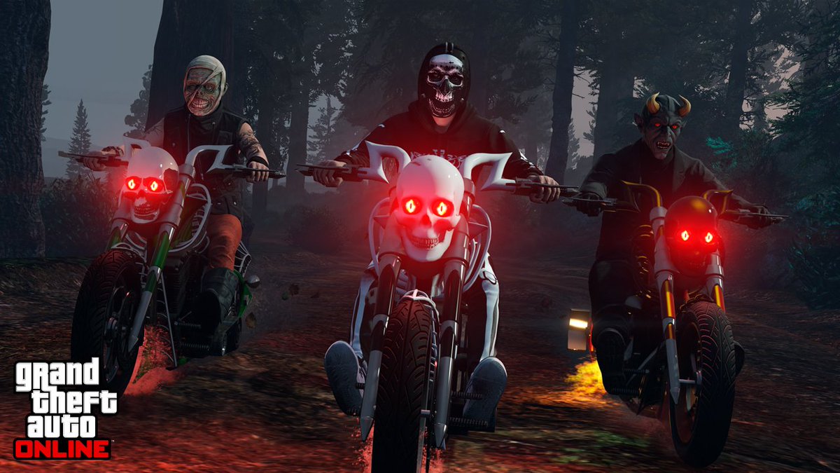 RockstarGames's tweet image. Halloween in #GTAOnline
New Sanctus Motorcycle and Lost Vs Damned Adversary Mode
On PS4, Xbox One and PC
rsg.ms/d58d301