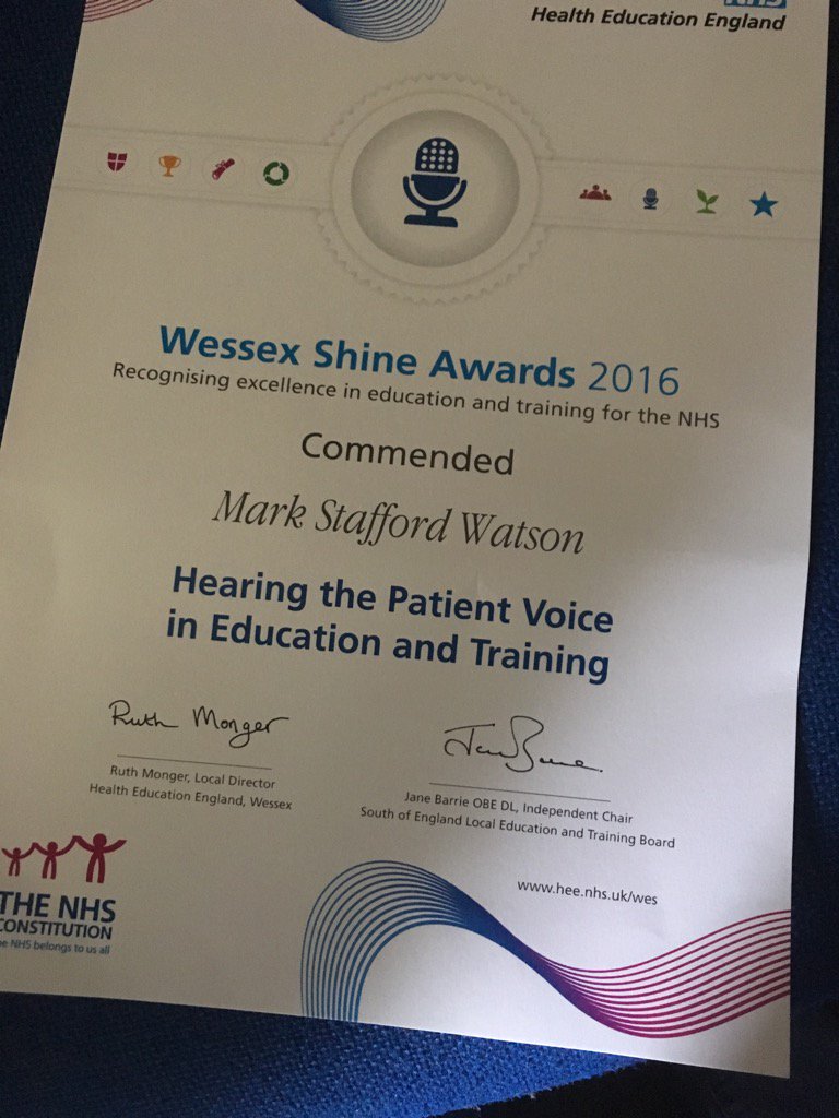 nmsw62's tweet photo. Hearing the Patient Voice in Education and Training. Important in all we do.
Wessex Shine Awards https://t.co/98tQH7qz3m