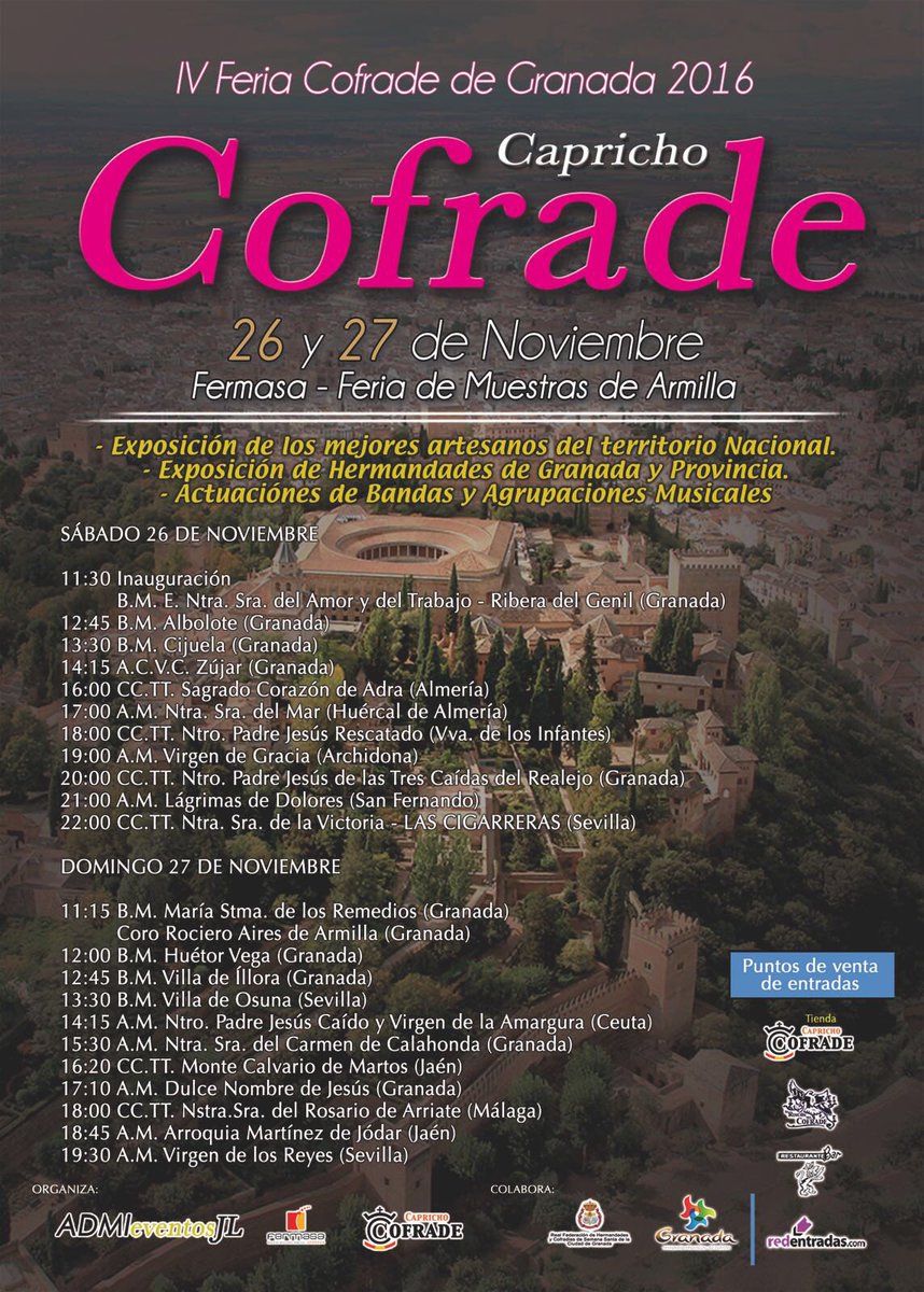 TresCaidasGr's tweet photo. Cartelazo de Capricho Cofrade. 
Ya sabéis, el sábado a las 20h es nuestro turno 
!Os esperamos! https://t.co/t3dzBa5kwq