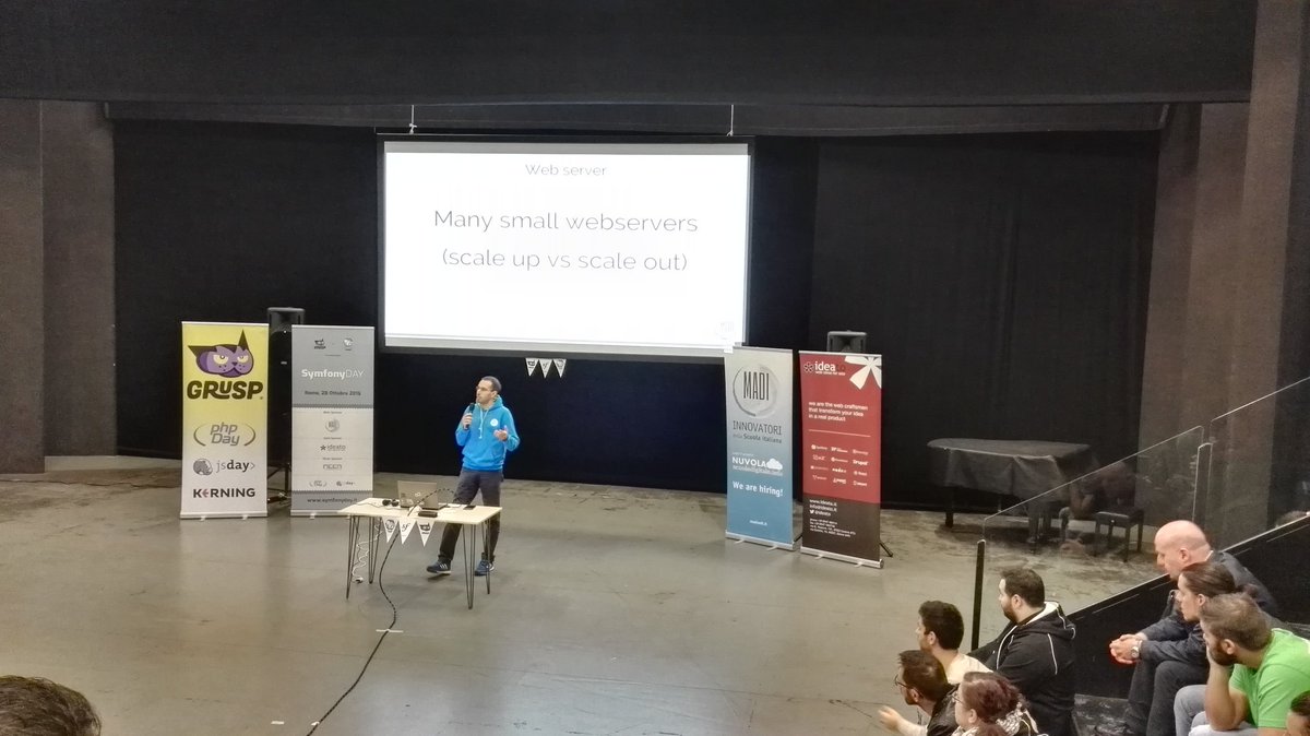 edelmondo's tweet image. Oggi siamo al #symfonydayit  . Ottimo intervento di @mat_teo8 su &quot;Scaling symfony apps&quot;. @Madisoft
