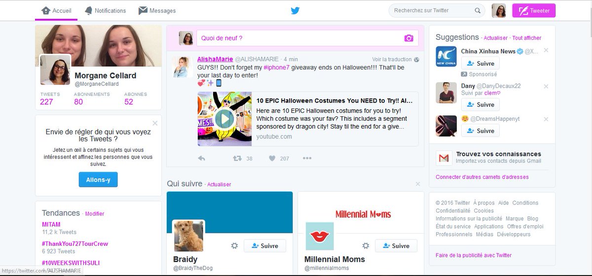 MorganeCellard's tweet photo. I have to present Twitter in class and I have @ALISHAMARIE on my screenshot in a banana costume ! #ThanksAlisha <3 :') https://t.co/ji6Z8f8oop