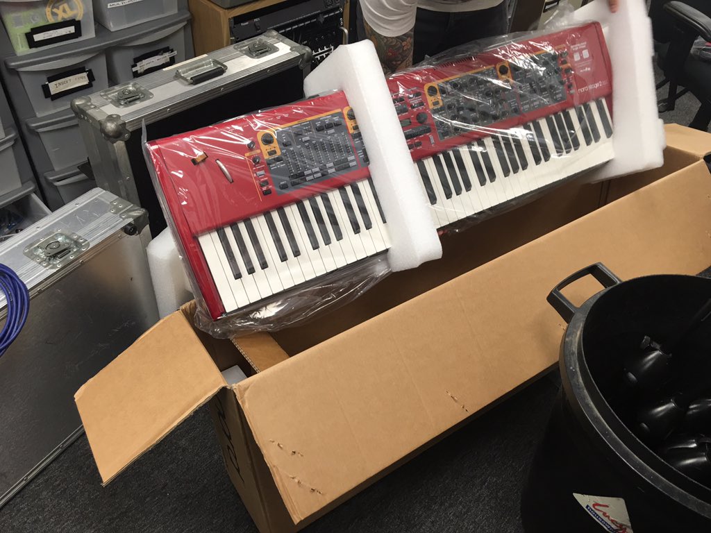 Musictechs1's tweet photo. Unboxing the new @nordkeyboards #Stage2ex Lucky students! (And maybe teachers 😉) #livemusic #musicstudio @Nbcol https://t.co/YlqVWKsU5c