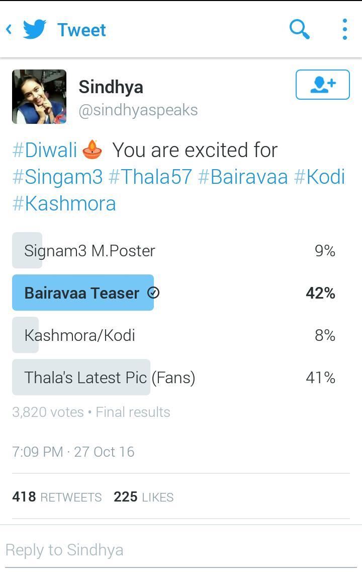 prabusriguna's tweet photo. Let's celebrate this milestone with #Technical_error Fans
@TrollywoodOffl @shirktweets
3M HITS FOR BAIRAVAA TEASER https://t.co/WwmQIIX0rk