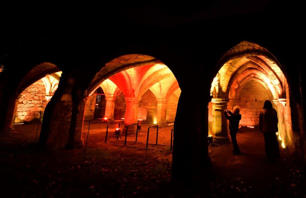IlluminateYork's tweet photo. The @SLL100 &amp; @York_College light up #StLeonardsHospital #museumgardens #illuminatingYork @VisitYork @MakeItYork https://t.co/Gwo2k17mEJ