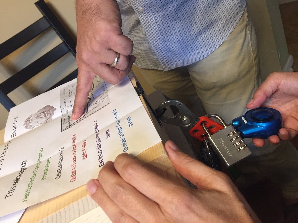 langwitches's tweet photo. Don't overthink everything. Sometimes go with your first instinct @edtechworkshop @Jon_Mitzmacher #breakoutedu #edjewcon https://t.co/s6zTTnXw1U