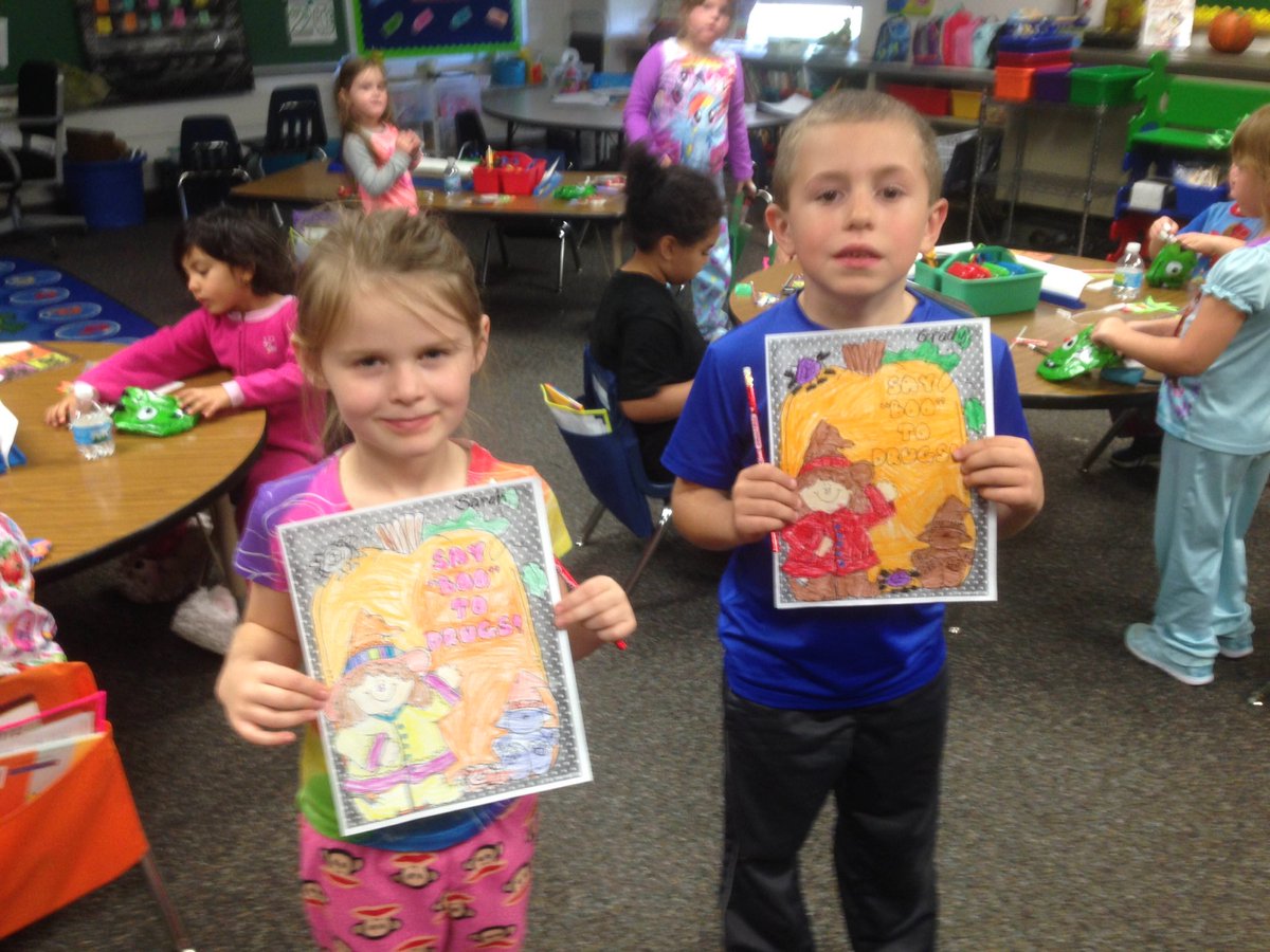 MrsRothKG's tweet photo. Red Ribbon Week coloring contests winners! Great job Sarah and Grady! #WeAreMG #Rothk https://t.co/rw3Kg9gD8H