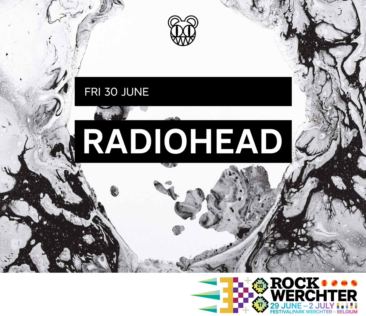RockWerchter's tweet photo. The first name for Rock Werchter 2017 is in! @Radiohead will perform on Friday 30 June. Tickets to #RW17 go on sale on Saturday 19 November. https://t.co/B7BUAonQqZ