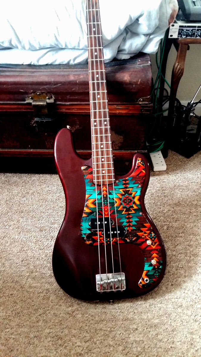 This is my bass, I call it 
"The Aztec Shit-Wreck"
