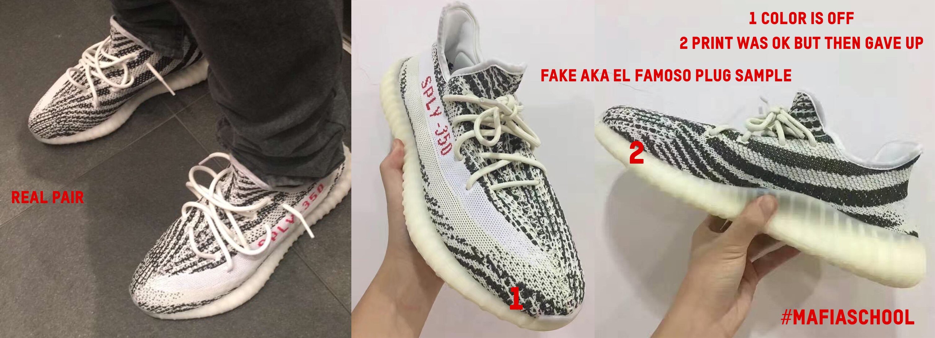 YEEZY MAFIA on X: Regarding the Supreme 350 V2 both are fakes