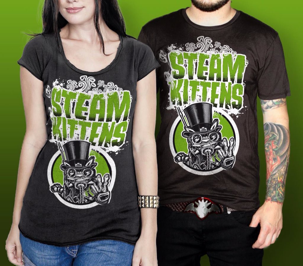 CRAZYDIAMONDROX's tweet photo. STEAM KITTENS T SHIRTS AVAILABLE SOON £10-12ish front n back printed, sizes S-3XL.
Who wants one? Tweet me your size requirements thanks. https://t.co/gG1f8jgJNY