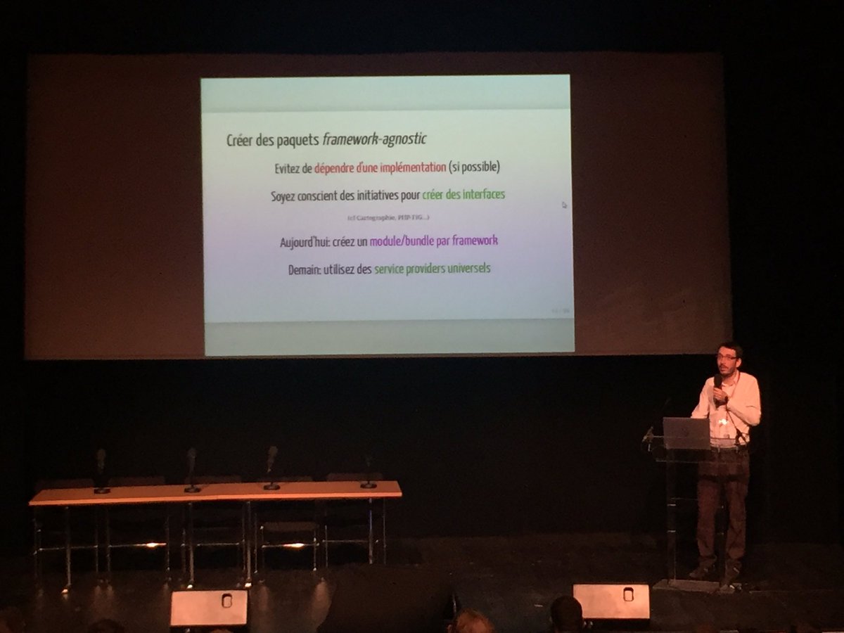 overnetcity's tweet image. Super conf de @david_negrier au #phpforum sur le code framework-agnostic.