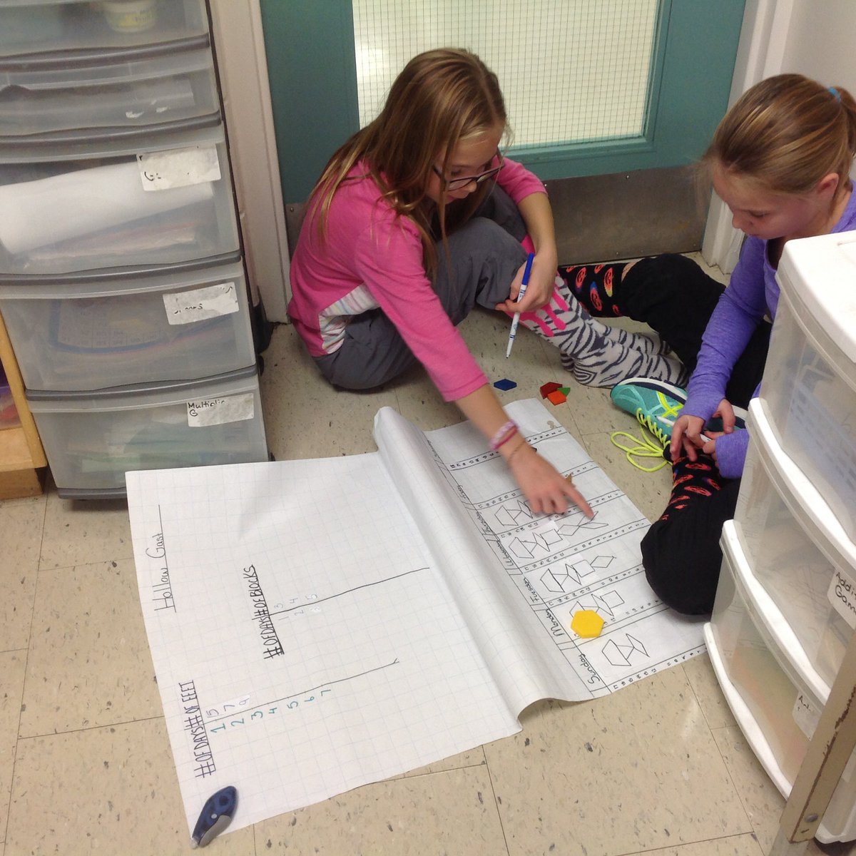 HorneUTES's tweet photo. Creating pattern block creatures #whatsthepattern? #tchartsareawesome https://t.co/jDqNH3lExZ
