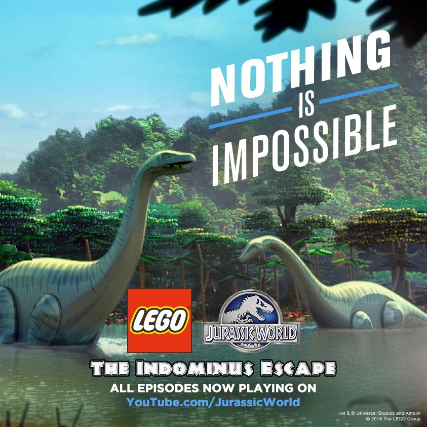 There's no limit on imagination. The Indominus Escape all episodes available now: unvrs.al/JurassicWorldL… #JurassicWorldLEGO
