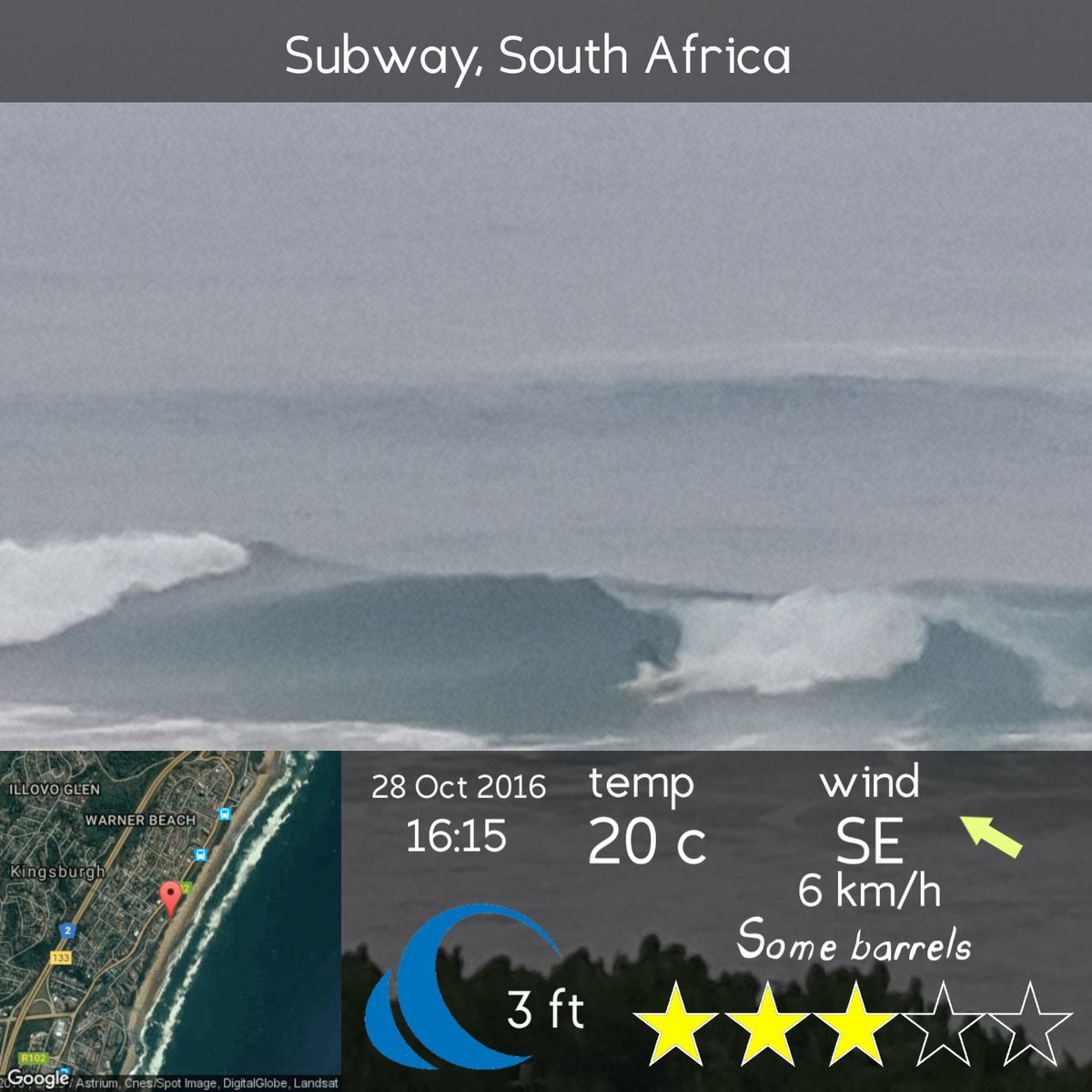 outdoortoolbox's tweet photo. Made with Surf Reporter. Available on Google Play. #surf #surfinglife #southafrica #surfing #surfreporter #photography #apps https://t.co/BT9OAj48CX