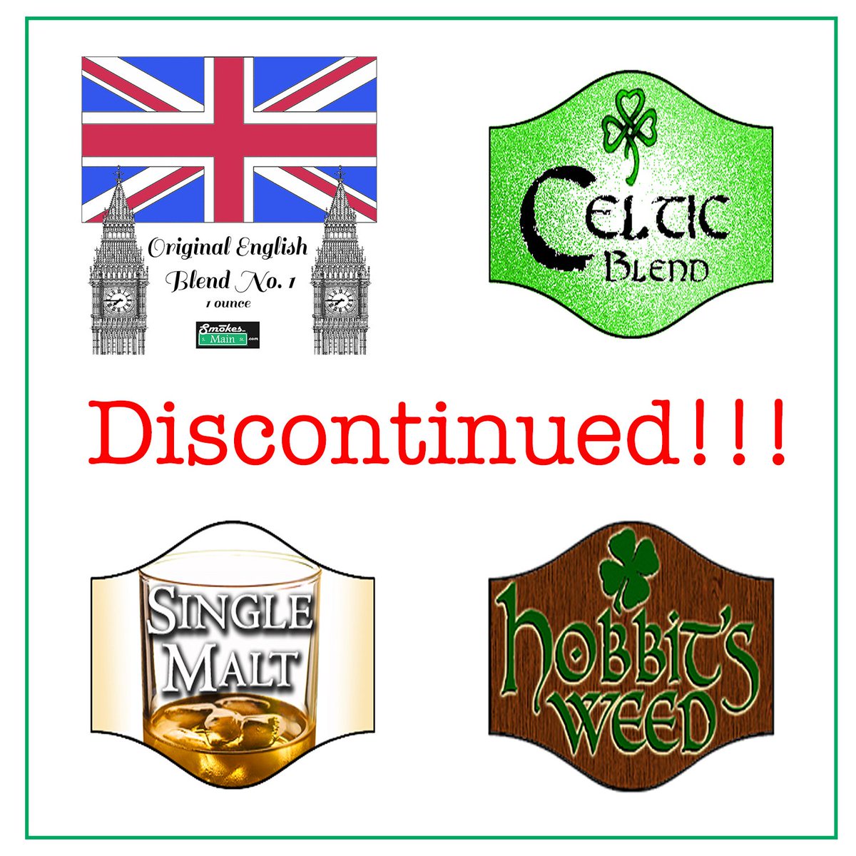 SmokesOnMain's tweet photo. The effects of the new FDA rules begin to affect customers.
Stock up on these blends before 12/31/16. After that they're gone!
#noFDA https://t.co/Uxz6aOv5EJ