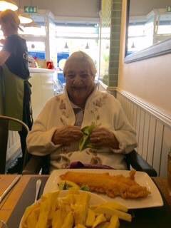 NorthLDNCares's tweet photo. 🎉Happy 90th Birthday to older neighbour Dolly 🎉 Here she is celebrating with her Love Your Neighbour match Anna over a lovely fish supper! https://t.co/YNo2QdEryc