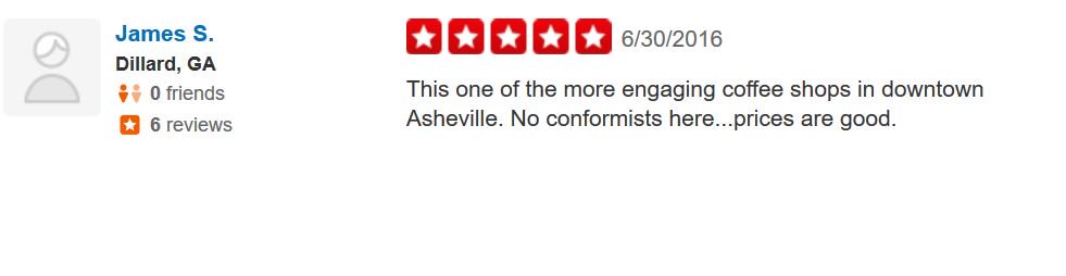 Nope, no conformists here! Thanks, James! #avlcoffee