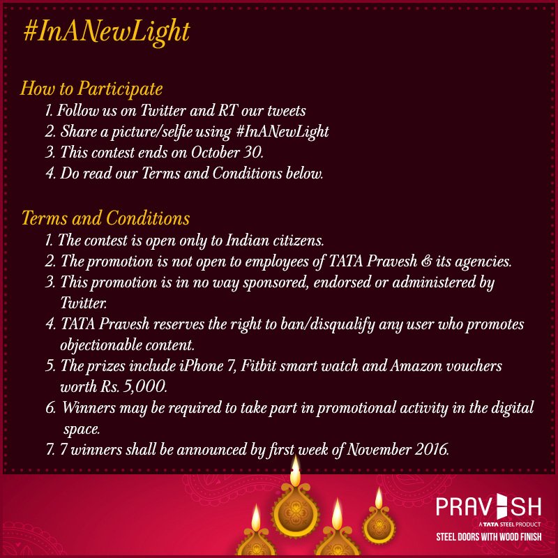 TataPravesh's tweet photo. Please read the terms and conditions for the #InANewLight contest. https://t.co/BvCsLCgLo4