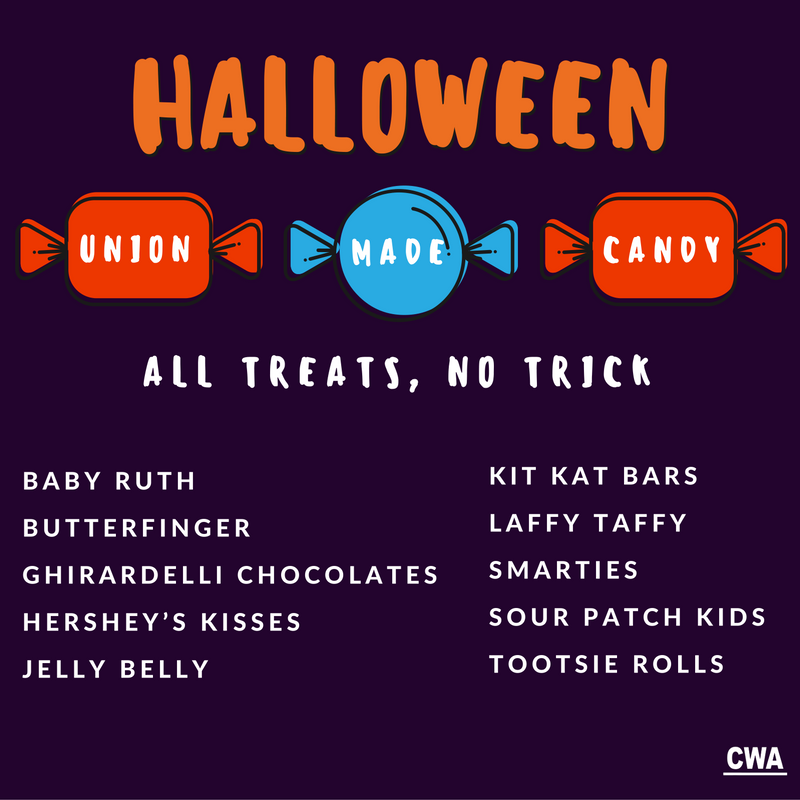 CWA_NJ's tweet photo. Ready for #Halloween? Remember to stock up on union-made candy for trick-or-treaters! #1u 🎃🍫 https://t.co/GrWOaEpPx6