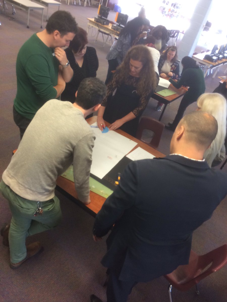 CSHarrop's tweet photo. LC2 math collaborative inquiry - teachers, principals and superintendents working on the 'moving sofa problem'. #rms @kgfalcon https://t.co/cfXnoUKeHw