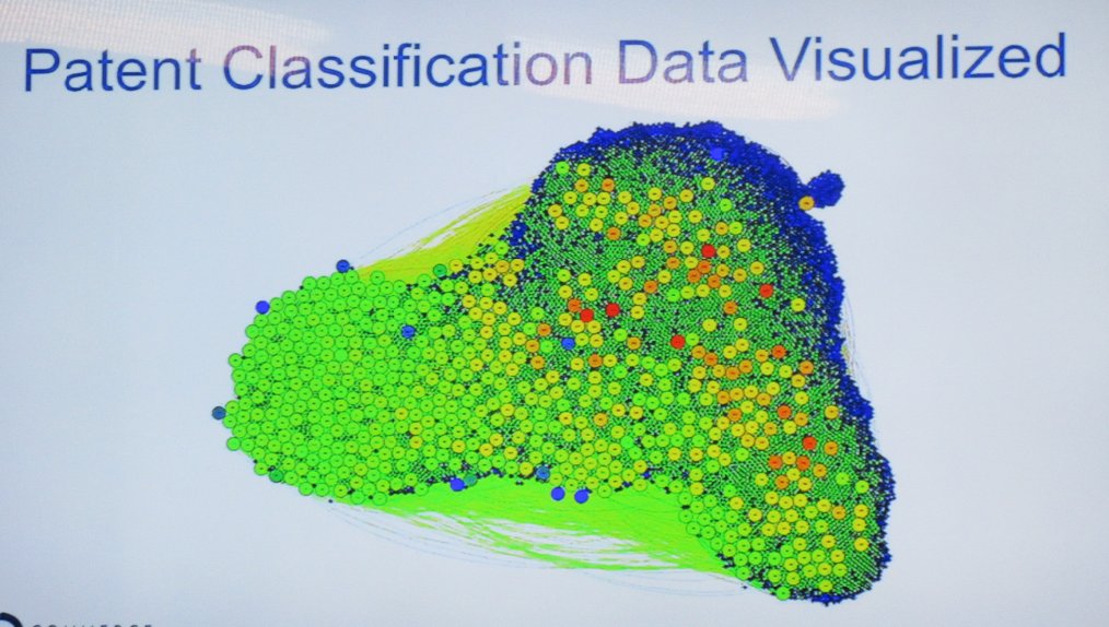 katycns's tweet photo. Patent cluster maps in support of automatic classification of 0.5M patent applications /year to patent examiner profiles #cdacmtg #ivmooc https://t.co/y04D0qirrh
