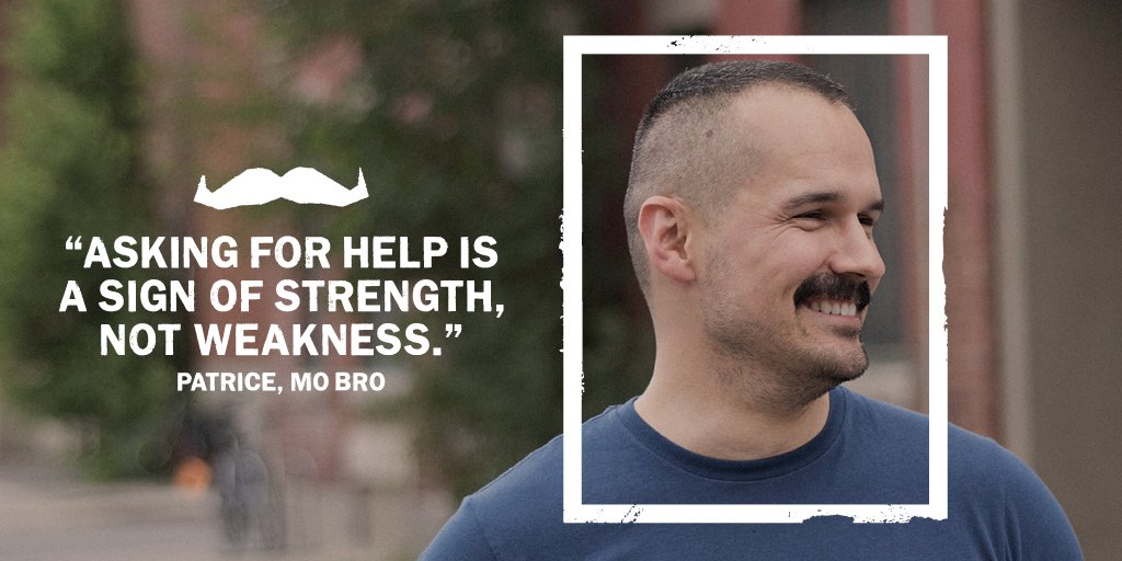 Movember's tweet image. Men, we need to talk when things get tough. This #Movember, take action for men's mental health. mvmbr.co/SignUpUSA1 #WhyWeMo