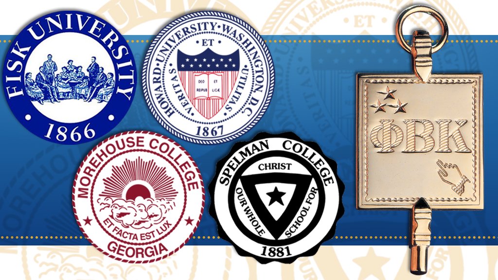 PhiBetaKappa's tweet photo. We're very proud of our four #HBCU chapters at @Fisk_University @HowardU @Morehouse and @SpelmanCollege. #HBCUWeek2016 #PBKPride https://t.co/vdctDNotH2