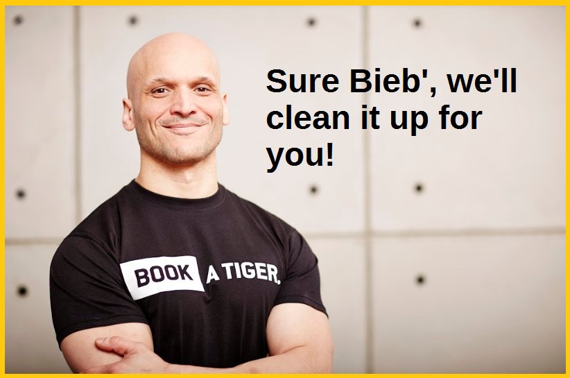 BOOKATIGERNL's tweet photo. #JustinBieber #Amsterdam #BOOKATIGER We will come and clean! @justinbieber https://t.co/LzfJmw7BU3