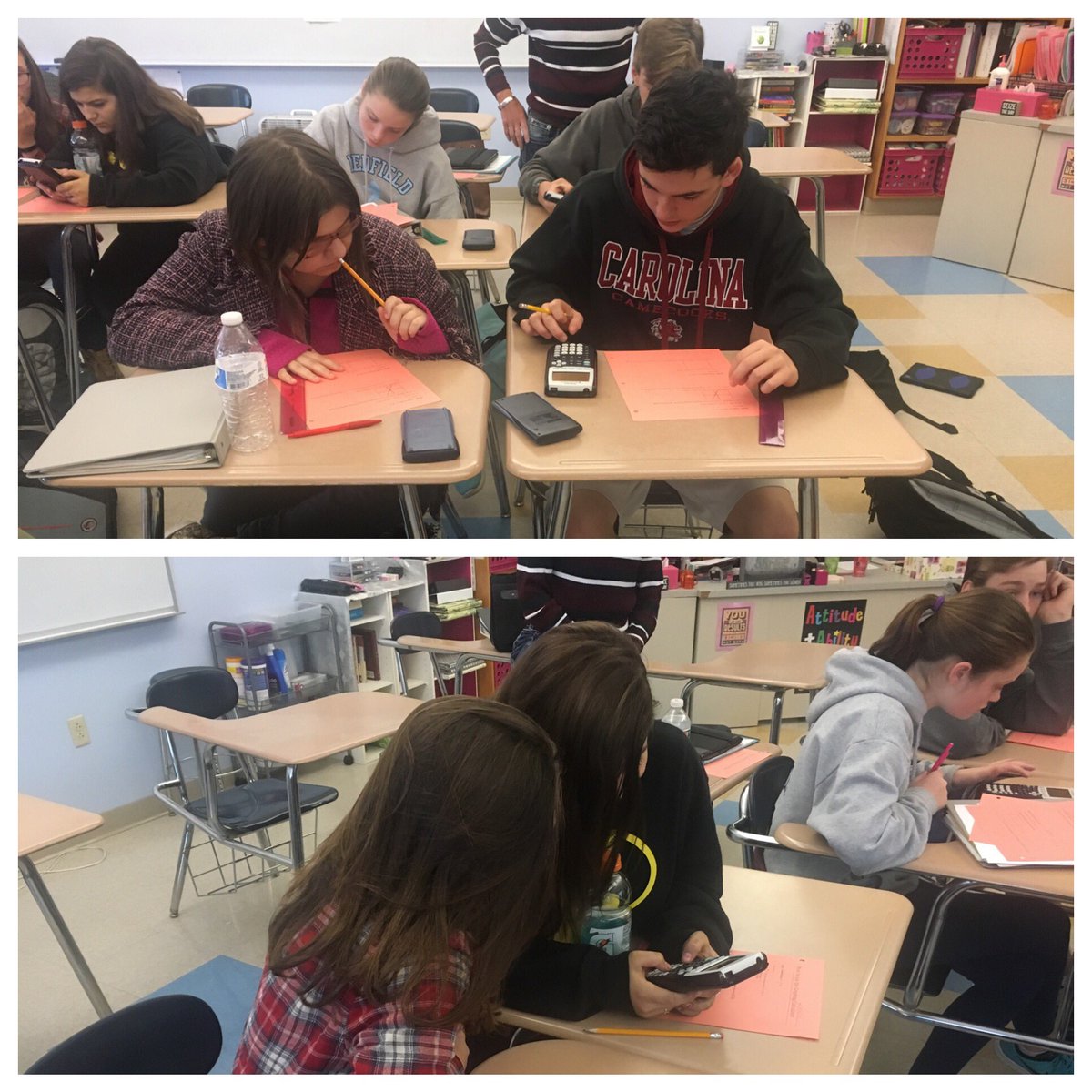 mssafermhs's tweet image. First day w. the graphing calculator in Algebra I #solvefory #medfieldmath