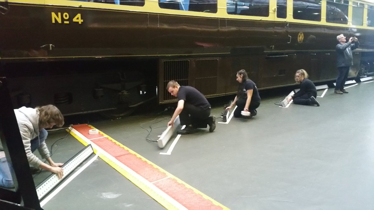 YCBackstage's tweet photo. Preparations underway. @railwaymuseum #locosinadifferentlight @IlluminateYork https://t.co/pPdwFYQy3P