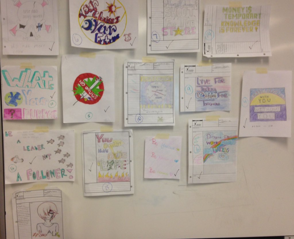mdgoldsborough's tweet photo. Some of the class winners to go on the sidewalks @HubsNHHS Monday! @chrisclinewcps @hoffmanlitclass #freshhubs https://t.co/iaueNFC5no