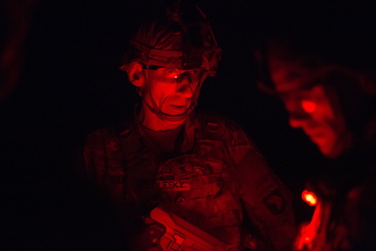 GVolesky's tweet photo. I visited troopers at Q-West Airfield a few nights ago. What you can't see in the dark is the motivation this team has. #OneTeamOneFight https://t.co/HaqnY8sWvf