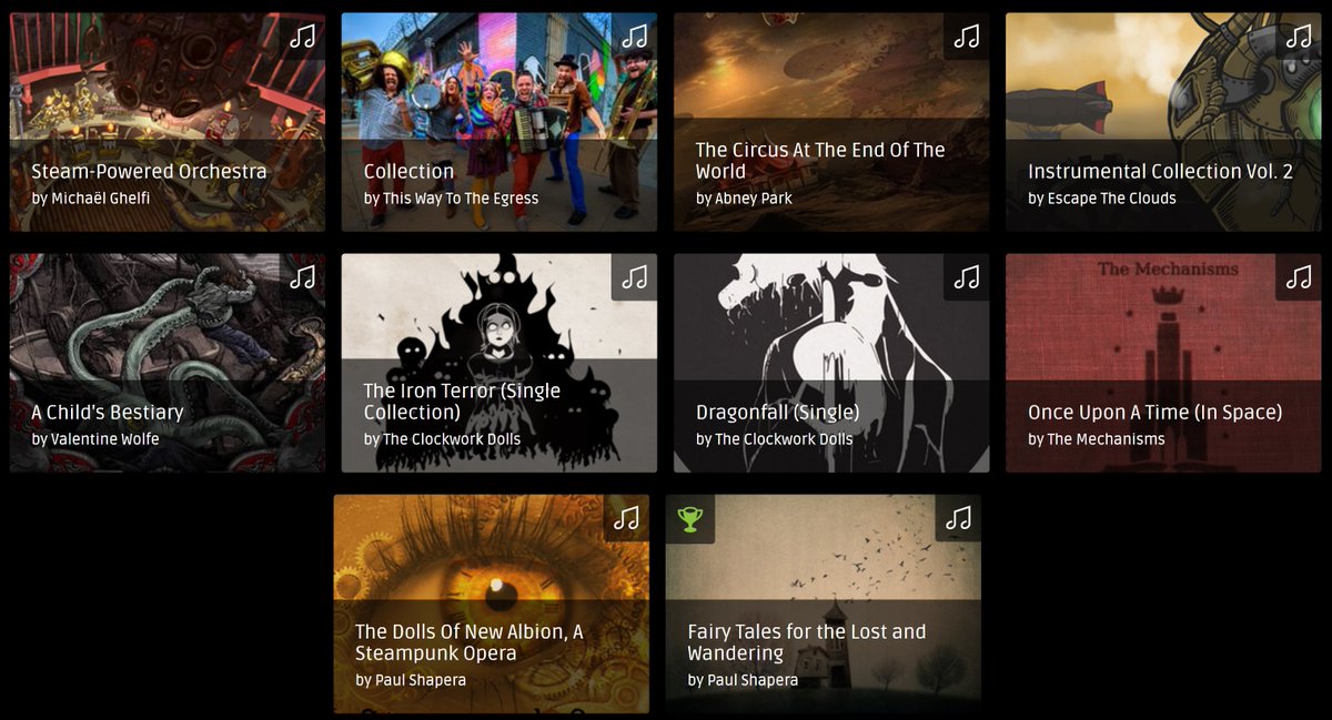 SteampunkMusic's tweet photo. New #Groupees #SteampunkMusic charity bundle! Bring joy to sick kids through #MusicRX and grab some all-new music! https://t.co/kd4aDrL3QG https://t.co/QFVbsoQcvX