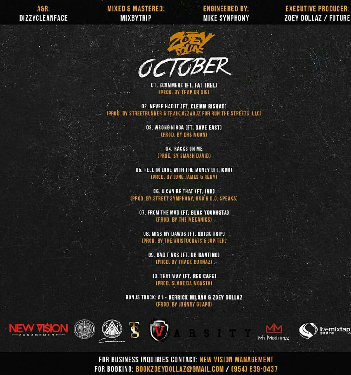 RubenRaymond's tweet photo. At 3:05 pm today, check out Bad Tings x @ZoeyDollaz ft. @DBBantino off of Zoey's project "October". Its a 📽️! 
[Produced by @TheTrackBurnaz] https://t.co/N97Mj45aIo