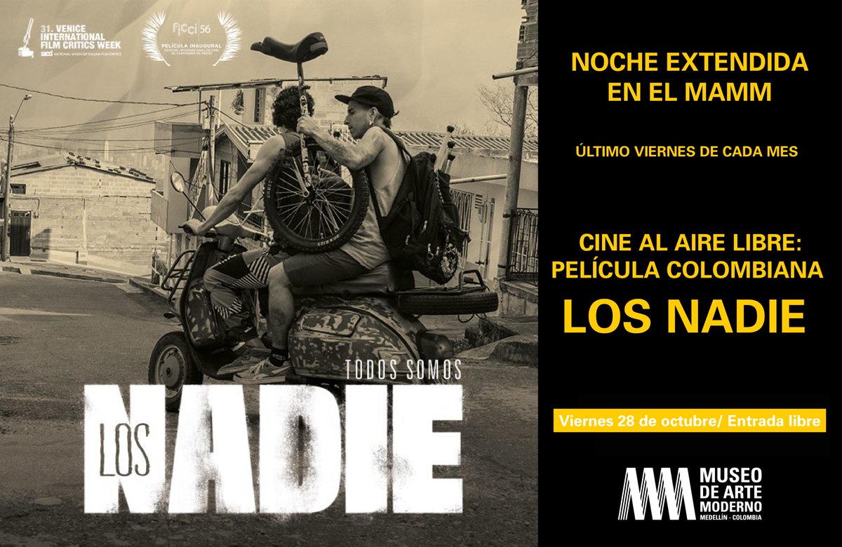 Disfruta hoy de #CineMAMM al aire libre con la <a href="/PeliLosNadie/">Película Los Nadie</a> a las 7:00 p.m. Te esperamos en el Museo.  youtube.com/watch?v=8rpE0N…