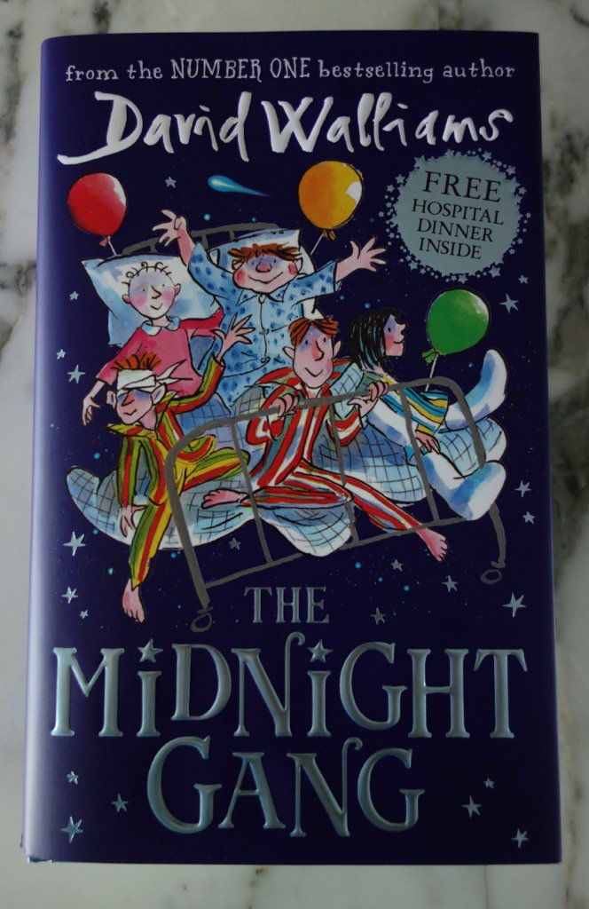 davidwalliams's tweet photo. The very first copy of #TheMidnightGang has arrived from the printers. Words by me, pictures by Tony Ross. https://t.co/qVNJqvChWu