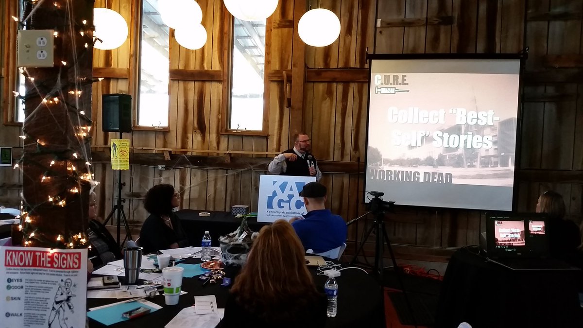 naitoreky's tweet photo. "The Working Dead: How to zombie-proof your team." We've got an amazing line-up of speakers today @KyAGComm conference https://t.co/BektGY17YC