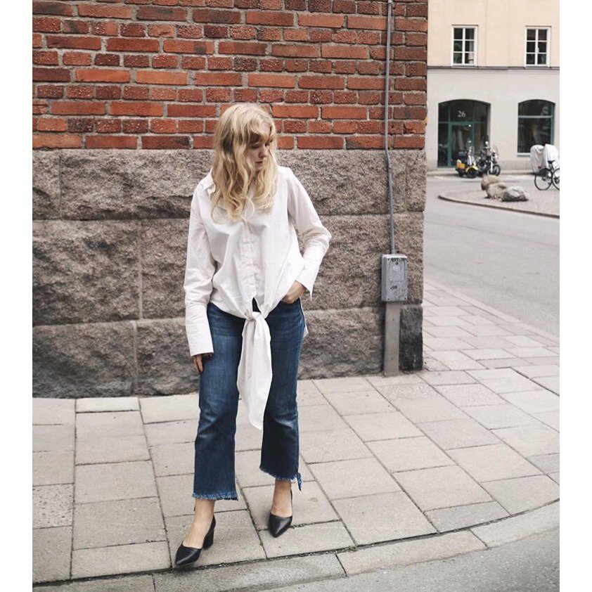 Shirt wizard and clever writer Fanny Ekstrand in her favourite Friday shirt 👔 || Alina