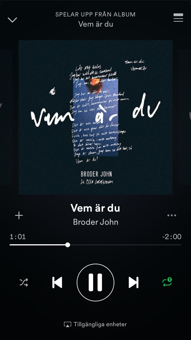 LIVE NU!

Vem är du feat <a href="/OlleGrafstrom/">Olle Grafström</a> (producerat av <a href="/academicsbeats/">Alexander Juneblad</a> ) finns överallt nu!

open.spotify.com/track/6EnYZJh7…