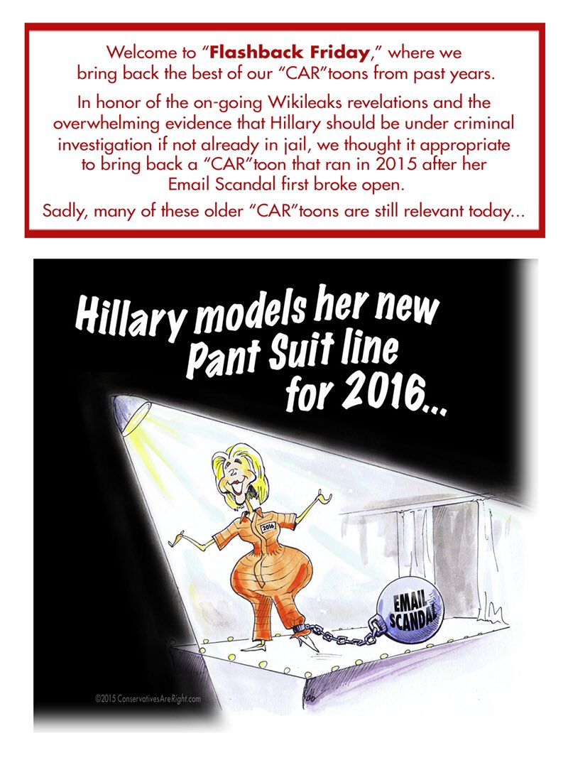 ConservativeArt's tweet photo. HILLARY FOR PRISON 2016!! #CrookedHillary #NeverHillary #HillaryForPrison2016 #HillaryEmails #BasketOfDeplorables #follow #retweet CARtoon https://t.co/42uoZr2Ddo