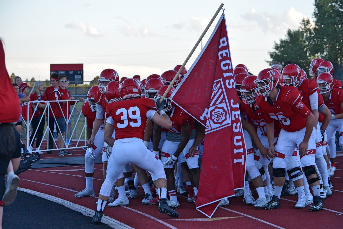 RJHSFootball's tweet photo. Join us for Senior Night @ 6:15 PM, Kick off at 7:00 RJ vs. Westminster  #GoRaiders @RJ_Media @RegisJesuitHS #RJRedFriday #RowdyUp https://t.co/RLxqBVxuY5