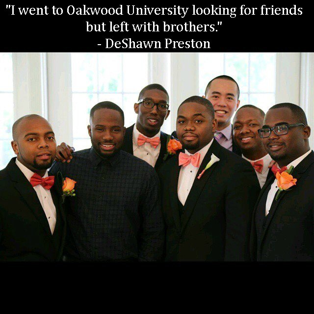 SouthernEdFound's tweet photo. Our very own @Pres_14 shares his #HBCU experience with his @OakwoodU  band-of-brothers this #HBCUWeek2016 https://t.co/1LqMraS1y6
