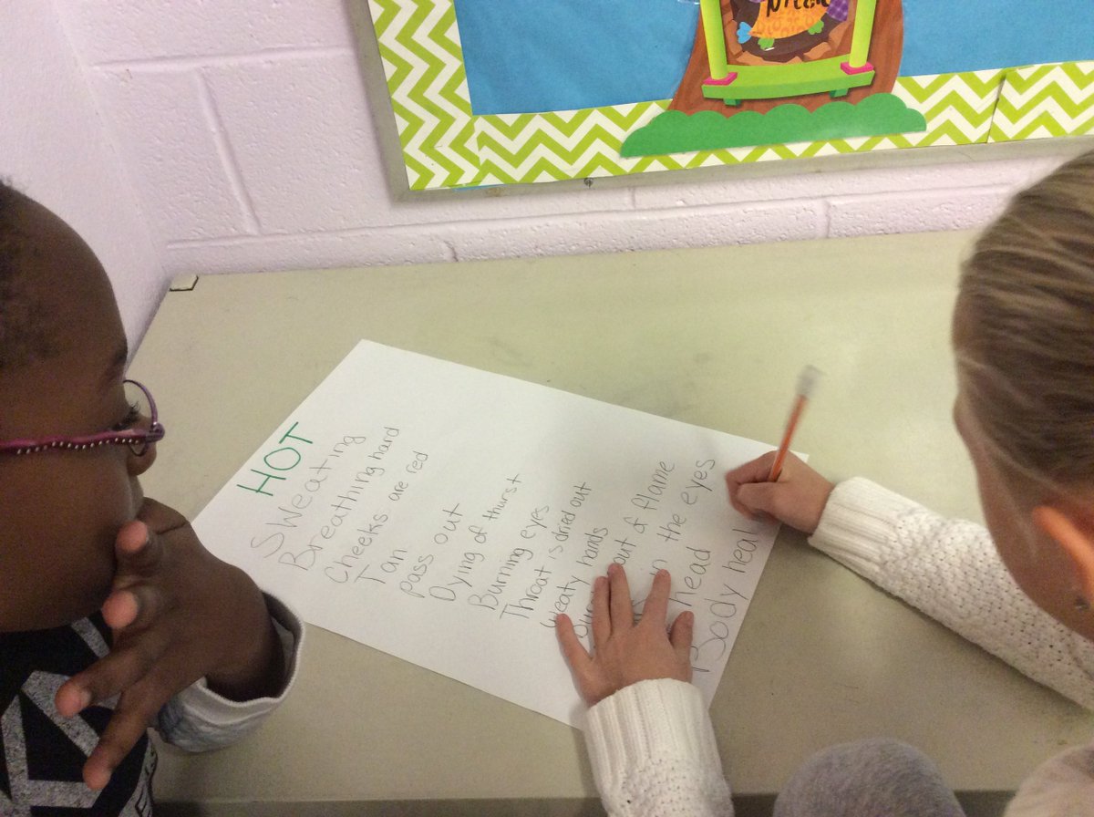 Working to become better writers #shownottell #kidtweet <a href="/MrsShermanWTSD/">Mrs. Sherman</a> @Lafayette_25